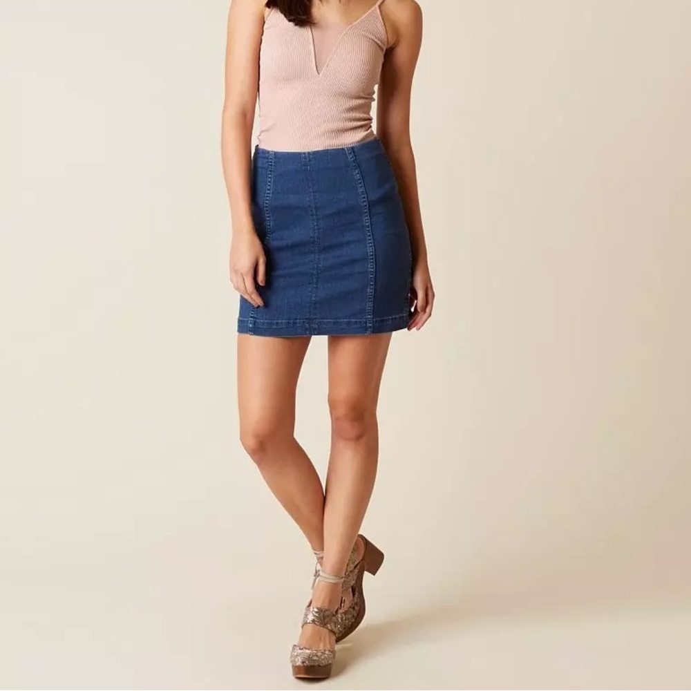 Free People Modern Femme Stretch Denim Mini Skirt - size 2